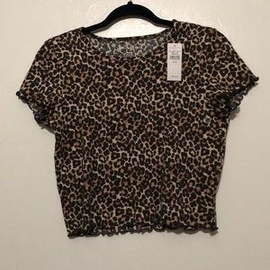 NWT AE leopard crop top